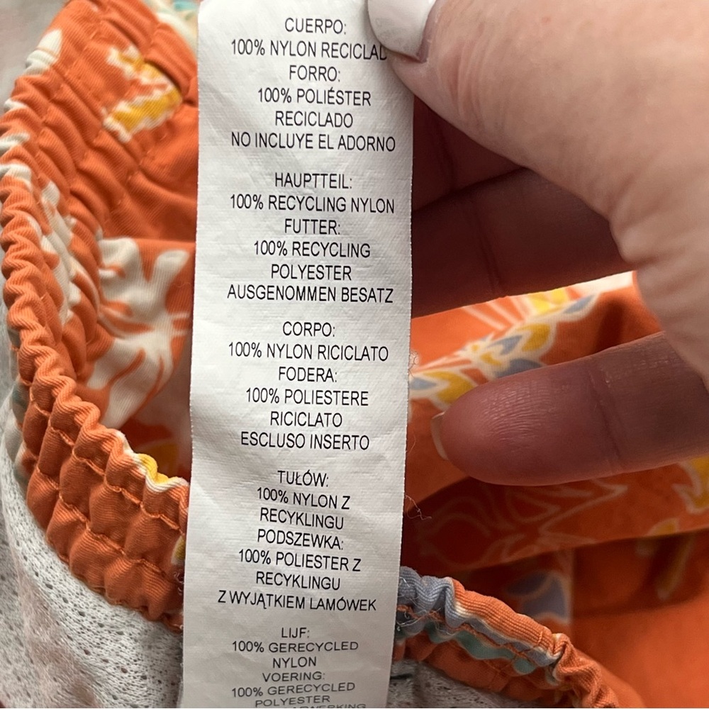 Patagonia Shells Orange Floral Mens Swim Shorts Trunks Size XL Lined Tropical - Picture 5 of 15